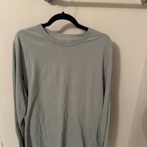 Old Navy Men's Light Gray Long Sleeve Tee